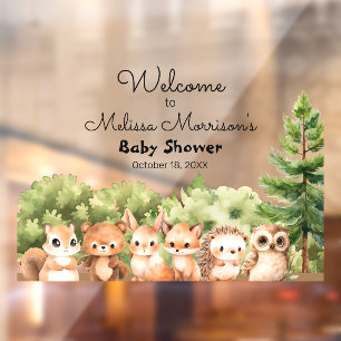 Autocollant Pour Fenêtre Bienvenue Woodland Baby Boy Douche