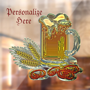 Autocollant Pour Fenêtre Bière et bretzels oktoberfest pub bar