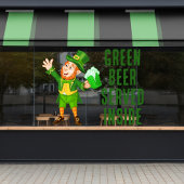 Autocollant Pour Fenêtre Bière servie à l'intérieur de St Patrick's Day Lep