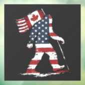 Autocollant Pour Fenêtre Bigfoot Holding Canada Flag 51e Trump d'État (Feuille 3)