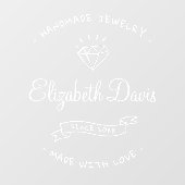 Autocollant Pour Fenêtre  Bijoux artisanal Boho Professional Logo Entrepris (Feuille)