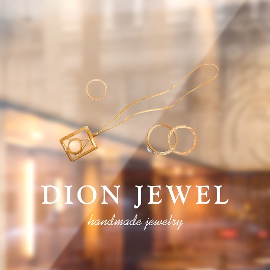 Autocollant Pour Fenêtre  Bijoux artisanaux Moderne Logo Professionnel (Feuille 2)