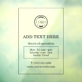 Autocollant Pour Fenêtre Black Business heures d'ouverture logo personnalis (Feuille 3)