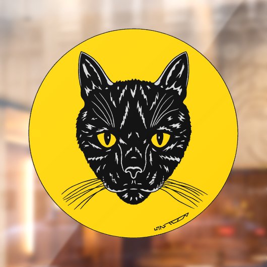 Autocollant Pour Fenêtre Black Cat Face (Feuille 2)