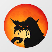 Autocollant Pour Fenêtre Black Cat Orange Moon (Feuille)