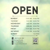 Autocollant Pour Fenêtre Black Clean Heures d'ouverture pratique Qr Code (Feuille 3)