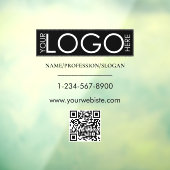 Autocollant Pour Fenêtre Black Company Logo Storefront QR Code Coordonnées (Feuille 3)