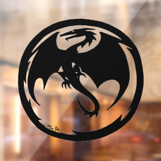 Autocollant Pour Fenêtre Black Dragon voir à travers la vitre accrocher à l