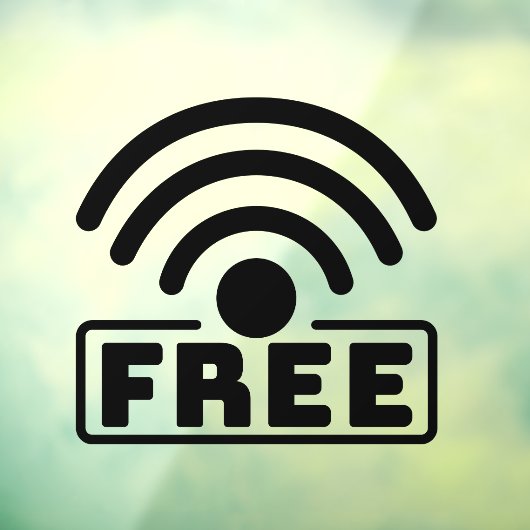 Autocollant Pour Fenêtre Black Free WIFI Workspace Café Shop (Feuille 3)