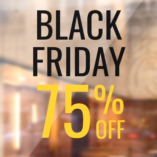 Autocollant Pour Fenêtre Black Friday Store Vente Entreprise Noir et Jaune (Feuille 2)