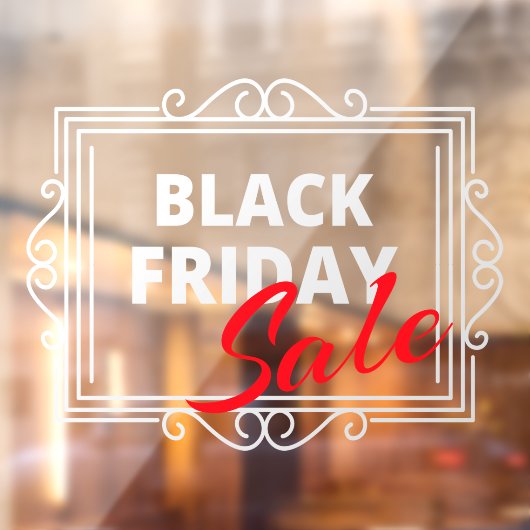 Autocollant Pour Fenêtre Black Friday Store Vente Rouge et blanc (Feuille 2)