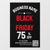 Autocollant Pour Fenêtre Black Friday Vente de magasin noir (Feuille)