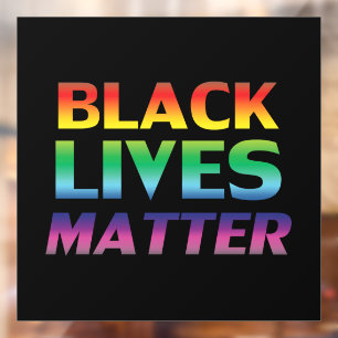 Autocollant Pour Fenêtre Black Lives Matt Rainbow typographie lgbt noir
