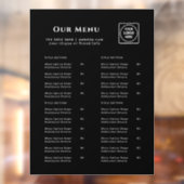 Autocollant Pour Fenêtre Black Menu | Logo de Café & Restaurant Personnalis (Feuille 2)