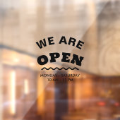 Autocollant Pour Fenêtre Black Modern Nous Sommes Open Window Clic (Feuille 2)