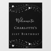 Autocollant Pour Fenêtre Black silver stars élégant fête d'anniversaire bie (Feuille)