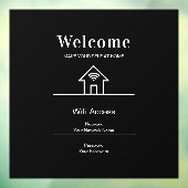 Autocollant Pour Fenêtre Black Simple Welcome Accueil Wifi Métal (Feuille 3)