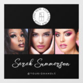 Autocollant Pour Fenêtre Black White Logo 3 Photo Makeup Studio (Feuille)