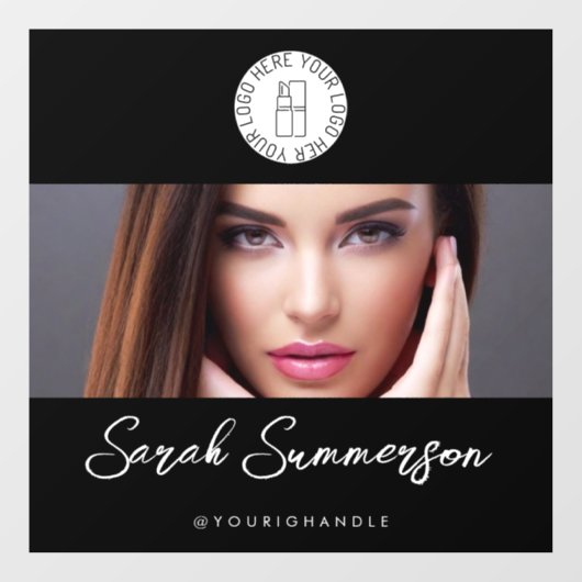 Autocollant Pour Fenêtre Black White Logo Photo Makeup Studio (Feuille)