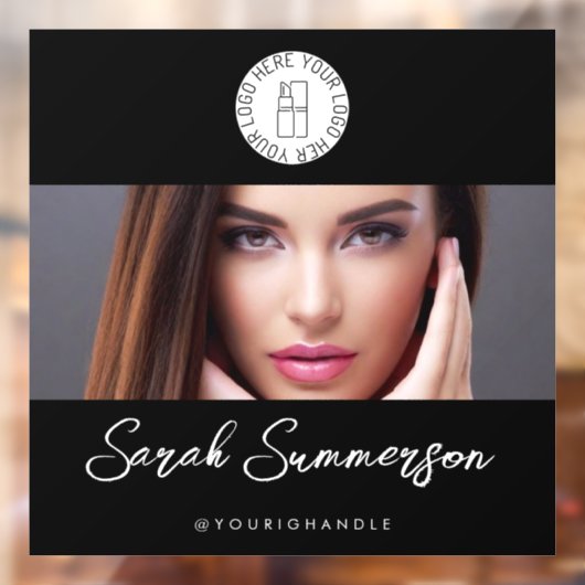 Autocollant Pour Fenêtre Black White Logo Photo Makeup Studio (Feuille 2)