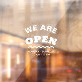 Autocollant Pour Fenêtre Blanc Moderne Nous Sommes Ouvert Clair Fenêtre (Feuille 2)