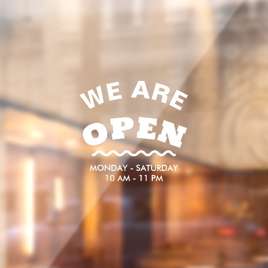 Autocollant Pour Fenêtre Blanc Moderne Nous Sommes Ouvert Clair Fenêtre (Feuille 2)