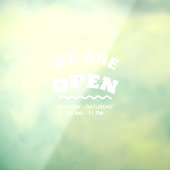 Autocollant Pour Fenêtre Blanc Moderne Nous Sommes Ouvert Clair Fenêtre (Feuille 3)