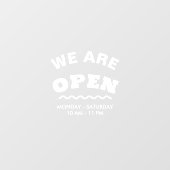 Autocollant Pour Fenêtre Blanc Moderne Nous Sommes Ouvert Clair Fenêtre (Feuille)