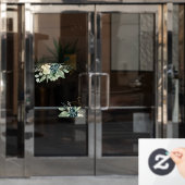 Autocollant Pour Fenêtre Bleu Vert Faune Succulente Heures d'ouverture (Porte de bureau)