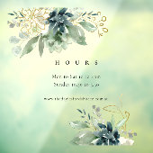 Autocollant Pour Fenêtre Bleu Vert Faune Succulente Heures d'ouverture (Feuille 3)