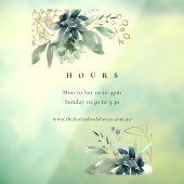 Autocollant Pour Fenêtre Bleu Vert Faune Succulente Heures d'ouverture (Feuille 3)