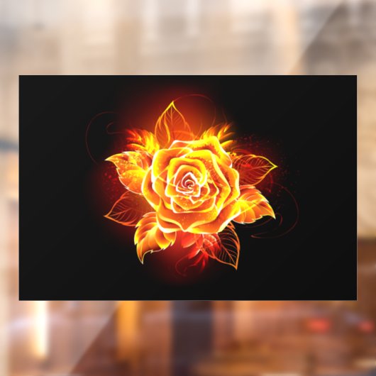 Autocollant Pour Fenêtre Blooming Fire Rose (Feuille 2)