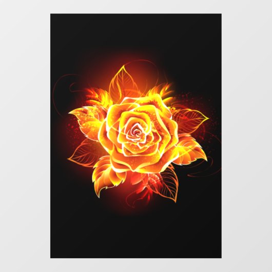Autocollant Pour Fenêtre Blooming Fire Rose (Feuille)