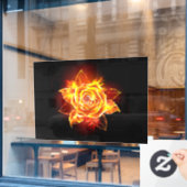 Autocollant Pour Fenêtre Blooming Fire Rose (Fenêtre de café)