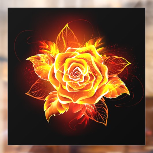 Autocollant Pour Fenêtre Blooming Fire Rose (Feuille 2)