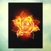 Autocollant Pour Fenêtre Blooming Fire Rose (Feuille 3)