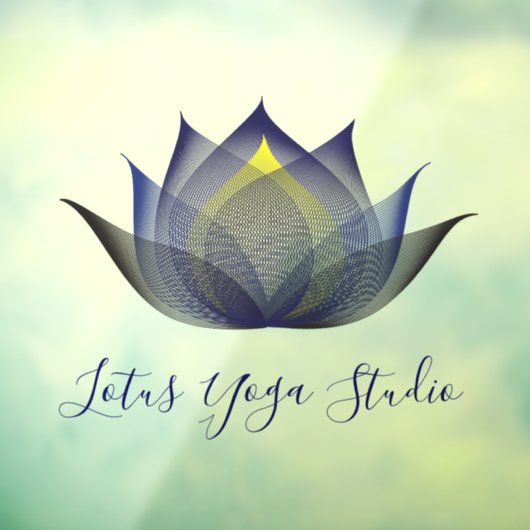 Autocollant Pour Fenêtre Blue Lotus Flower Art Élégant Unique Studio Yoga (Feuille 3)