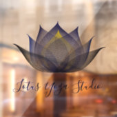 Autocollant Pour Fenêtre Blue Lotus Flower Art Élégant Unique Studio Yoga (Feuille 2)