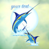 Autocollant Pour Fenêtre Blue Marlin Jumping out of Ocean (Feuille 3)
