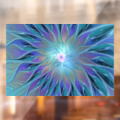 Autocollant Pour Fenêtre Blue Purple Flower Dream Abstrait Fractal Art (Feuille 2)