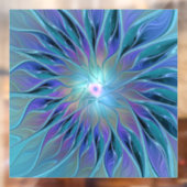 Autocollant Pour Fenêtre Blue Purple Flower Dream Abstrait Fractal Art (Feuille 2)