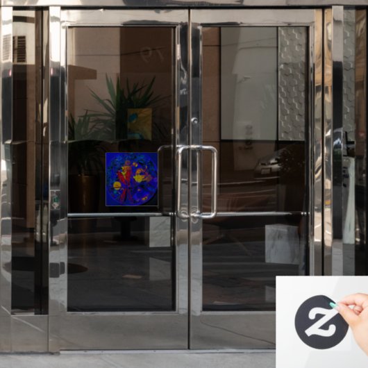 Autocollant Pour Fenêtre Blue Steampunk Dragonfly window (Porte de bureau)