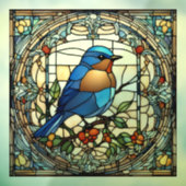 Autocollant Pour Fenêtre Bluebird Faux Vitrail Oiseau bleu (Feuille 3)
