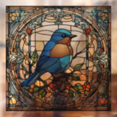 Autocollant Pour Fenêtre Bluebird Faux Vitrail Oiseau bleu (Feuille 2)