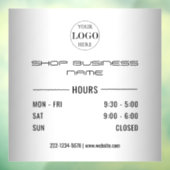 Autocollant Pour Fenêtre Blurred Grey  Horaires d'ouverture  Logo Entrepris (Feuille 3)