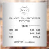 Autocollant Pour Fenêtre Blurred Grey  Horaires d'ouverture  Logo Entrepris (Feuille 2)