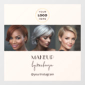 Autocollant Pour Fenêtre Blush Pink Black Script Logo Photo Makeup Studio (Feuille)