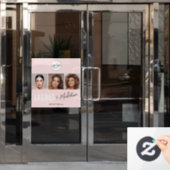 Autocollant Pour Fenêtre Blush Pink Script Logo Photo Lashes Studio (Porte de bureau)