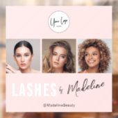 Autocollant Pour Fenêtre Blush Pink Script Logo Photo Lashes Studio (Feuille 2)