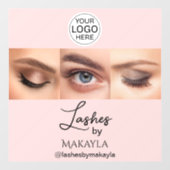 Autocollant Pour Fenêtre Blush Pink Script Logo Photo Lashes Studio (Feuille)